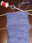 Heel flap outside a sock