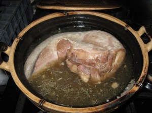 Simmering tongue, yum!